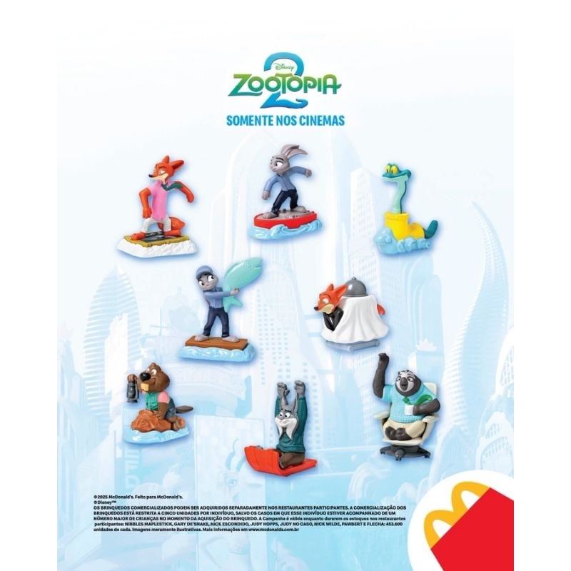 Brinquedos Zootopia 2 MC Donald's (TODOS LACRADOS | Shopee Brasil