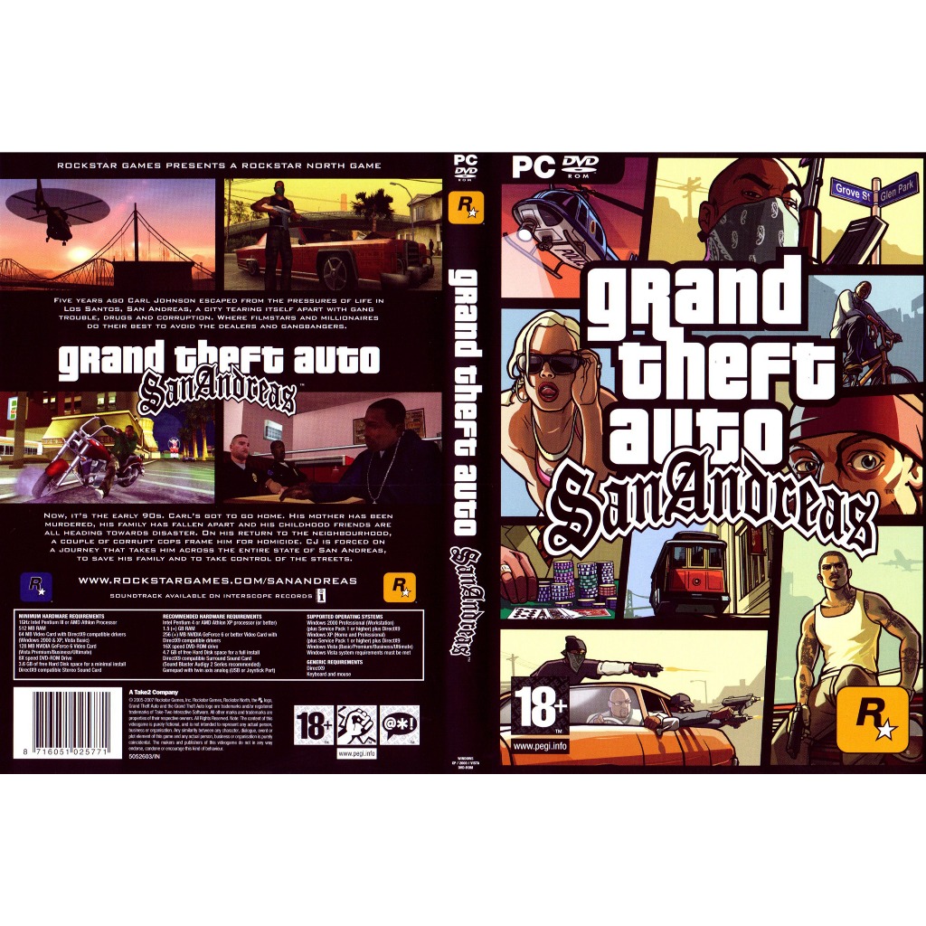 Jogo GTA San Andreas - Windows 32/64 bits (DVD/PC) | Shopee Brasil