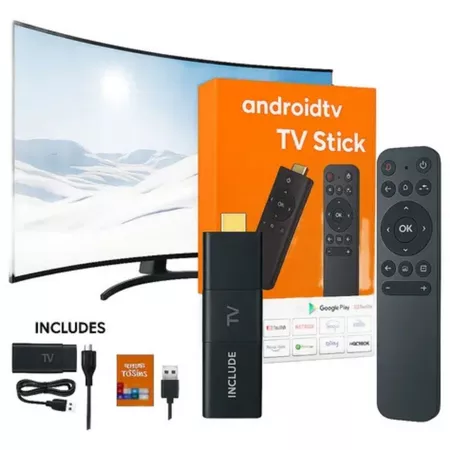 Tv Stick / Smart Tv Android 4k Wi-fi Hdmi Streaming Cor Preto Tipo De Controle Remoto Mini