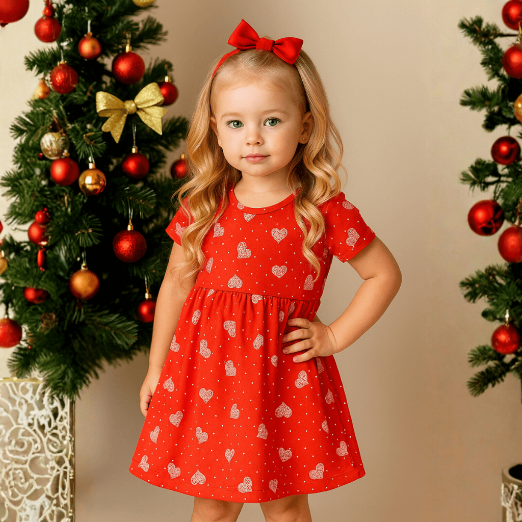 Vestido Vermelho Infantil Natal do Tamanho 01 ao 10 Anos | Vestido ...