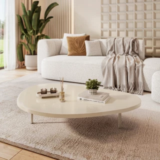 Mesa De Centro Orgânica Minimalista Sofisticada Sala De Estar Recepção Moderna Compacta Funcional em Oferta na Shopee