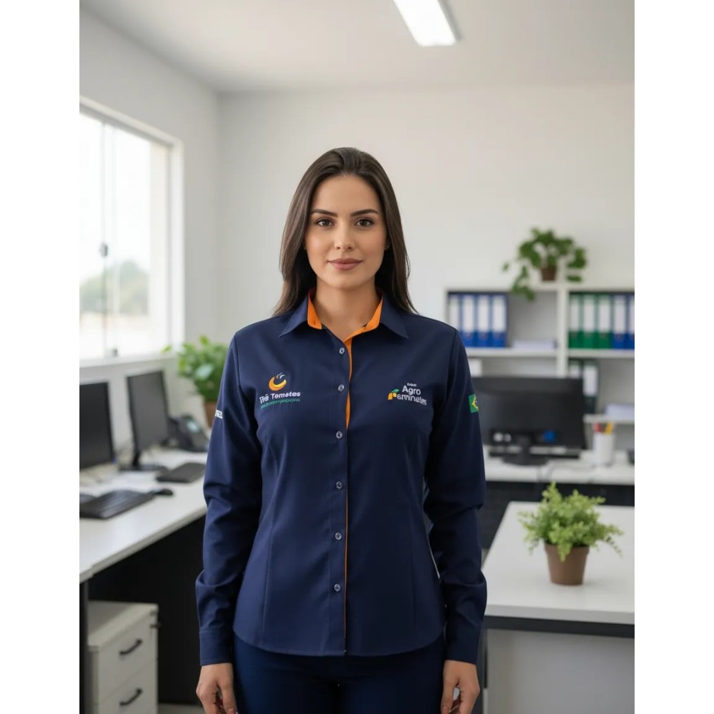 Camisa Social Feminina Sign Uniformes Personalizada | Shopee Brasil