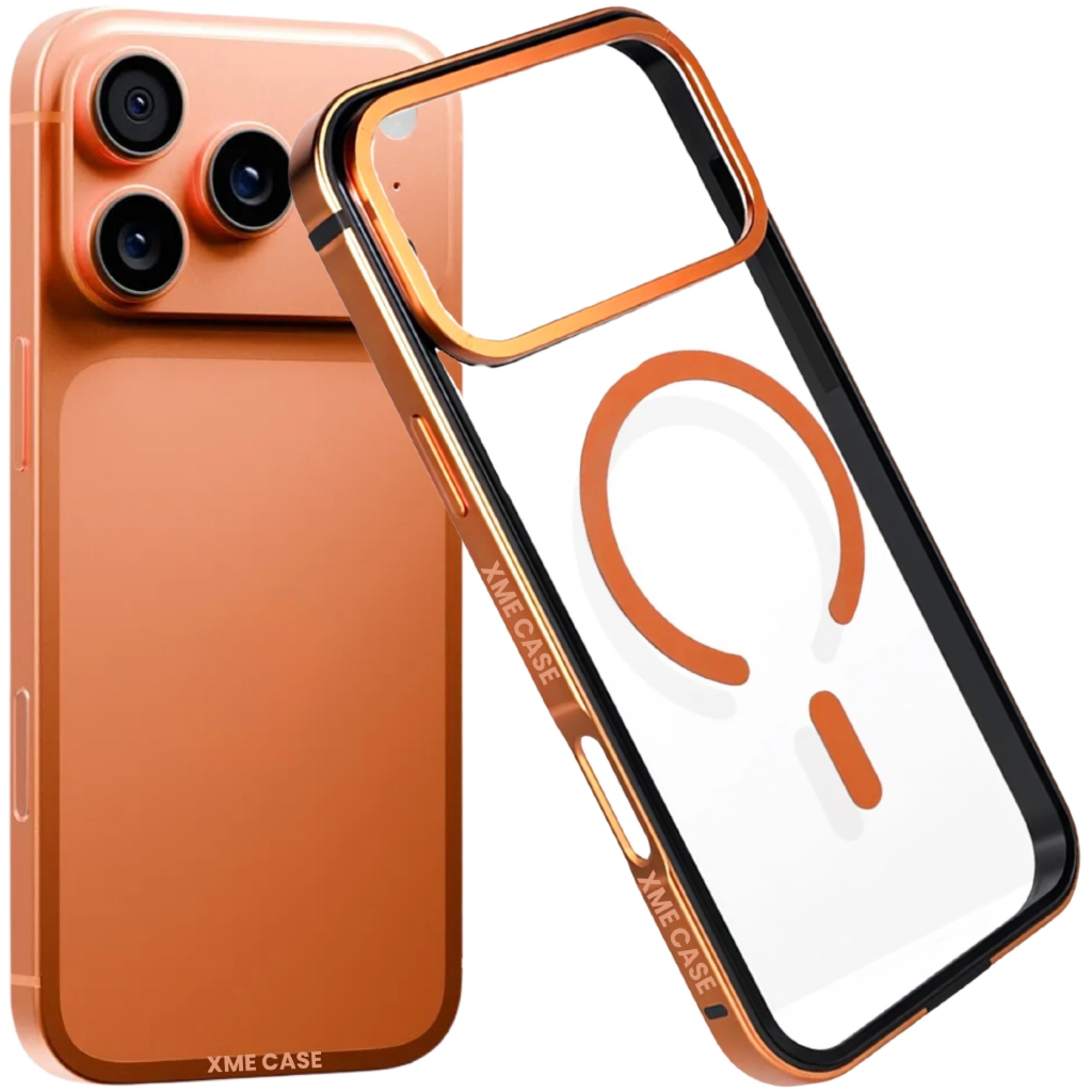 Capa Capinha Bumper Borda de Metal Compatível Com Carregamento Magnético Para iPhone 17 Pro Max