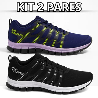 Kit 2 Pares Tênis Esportivo Confortável Para Treinos 38 a 43