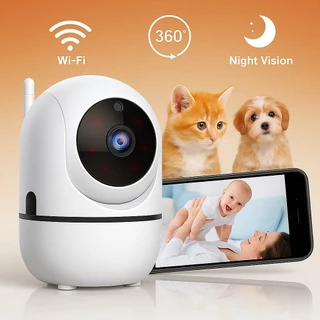 Babá Eletrônica Câmera De Seguraca Wi-Fi 1080p Pet Giratória Visão Noturna Infravermelho Microfone em Oferta na Shopee