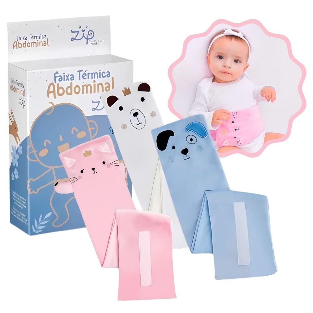 Faixa Térmica Para Cólica Bolsa Ervas Cinta Bebê Abdominal Alivio De ...