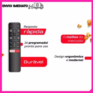 Kit 3 Controle Remoto Universal para TV TCL Smart 4K Android – Botões Netflix e Globoplay + Brinde