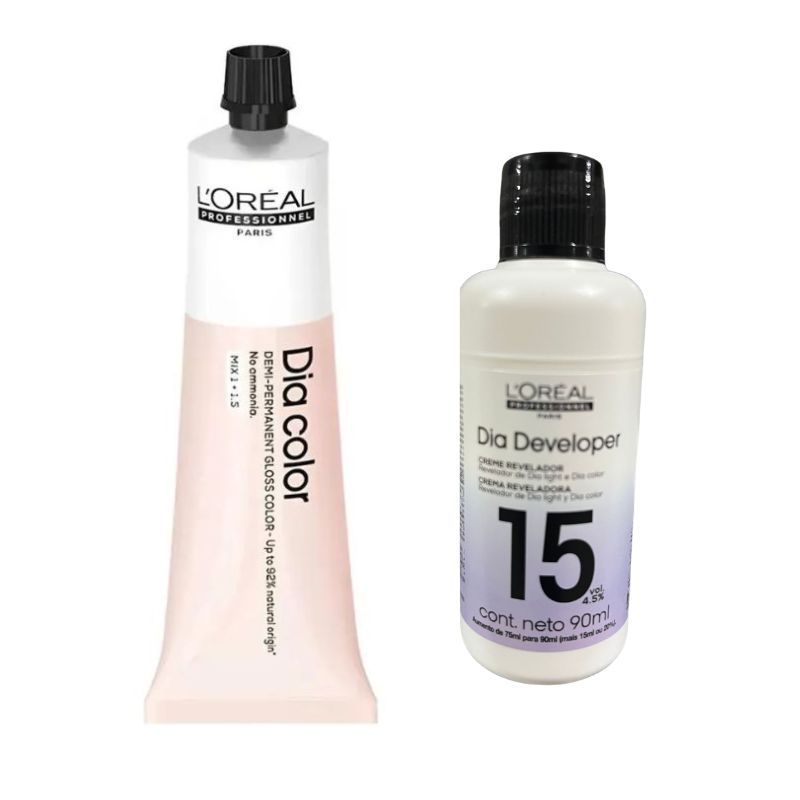 Kit Dia Color Loreal Tonalizante Escolher a cor + Emulsão 15 Volumes ...