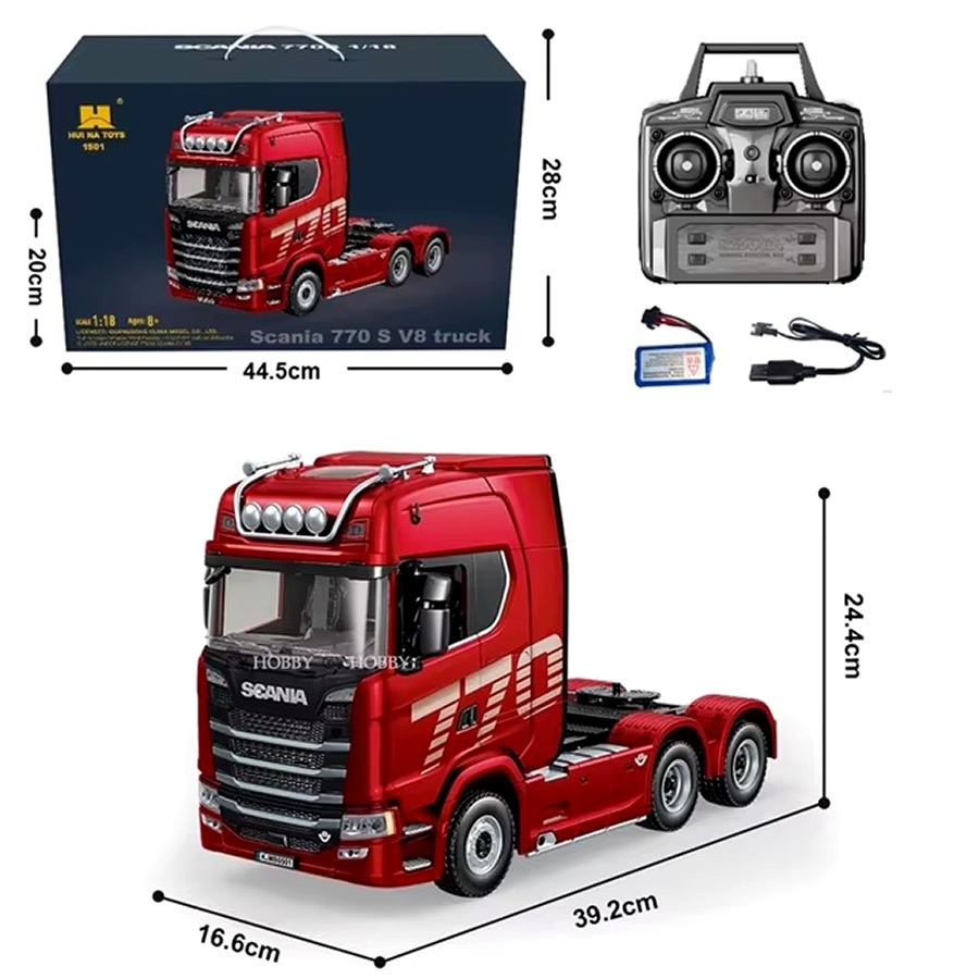 Caminhão Rc Scania 770s Cavalo 6x4 Huina 1501 Super Realista