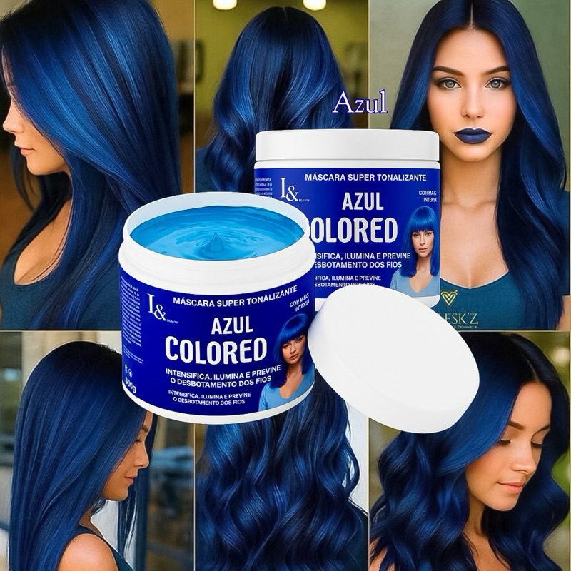 Máscara Tonalizante Azul Cabelos Coloridos L&beauty Colored 300g ...