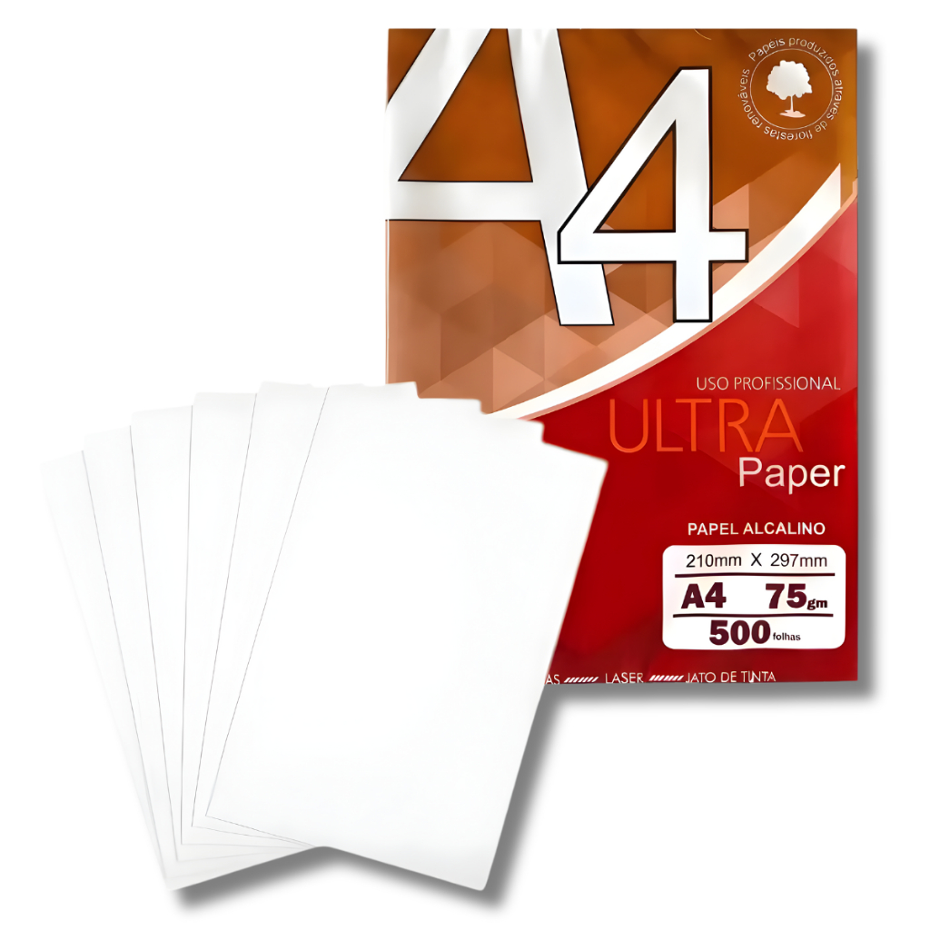 Papel Sulfite A4 Ultra Paper 75g Resma 500 Folhas | Shopee Brasil