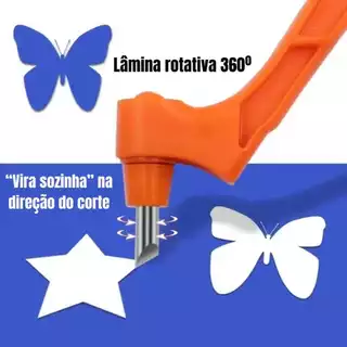 Caneta Corte Estilete Papel Adesivo EVA Vinil Tecido Cartolina Precisão Lâmina Rotativa 360 graus