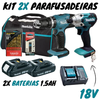 Kit Combo Parafusadeira De Impacto 18v (dlx2336y01) Original Makita em Oferta na Shopee