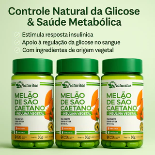 Melão de São Caetano + Insulina Vegetal - Kits Com 1, 2, 3 e 4 Unidades - 120 Cápsulas 500 mg em Oferta na Shopee