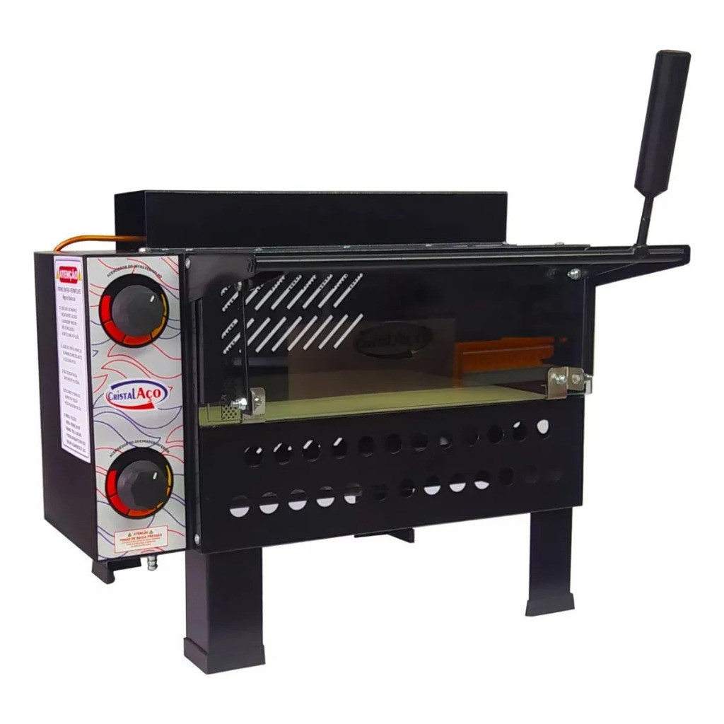 Forno De Pizza Industrial A Gás 68x48 Cristal Aço Profission