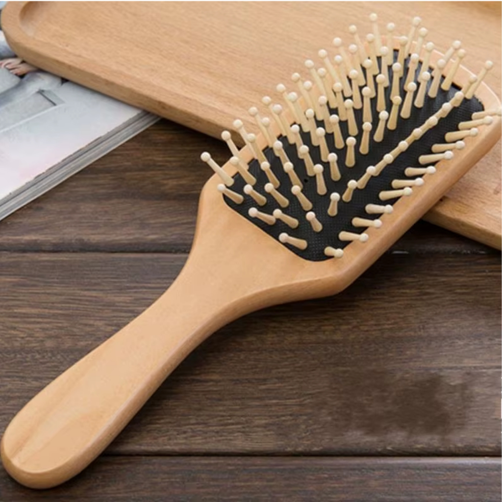 Escova Para Cabelo De Bambu Madeira Premium Para Crescimento e Prevenir ...