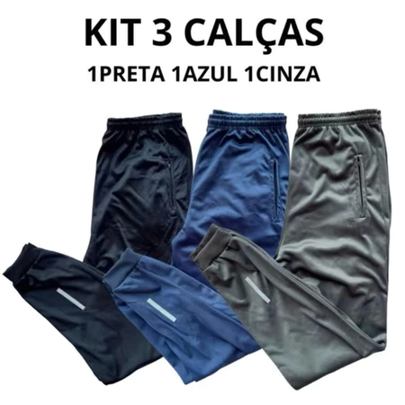 KIT 3 CALÇAS ADULTO ESPORTIVA ACADEMIA PARA TODAS OCASIÕES