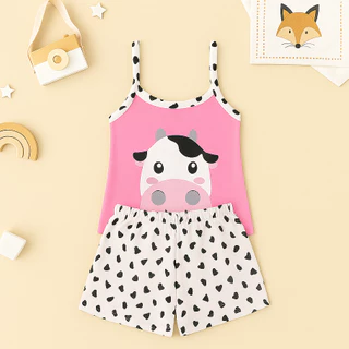 Baby Doll Vaquinha Fofa Malha Premium Pijama Feminino Adulto Short e Alça Fina Verao Confortavel em Oferta na Shopee