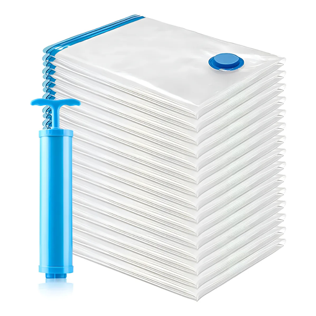 Kit 10PCS Saco a Vacuo com Manual Organização de Roupas Mala Viagem Guarda Roupa