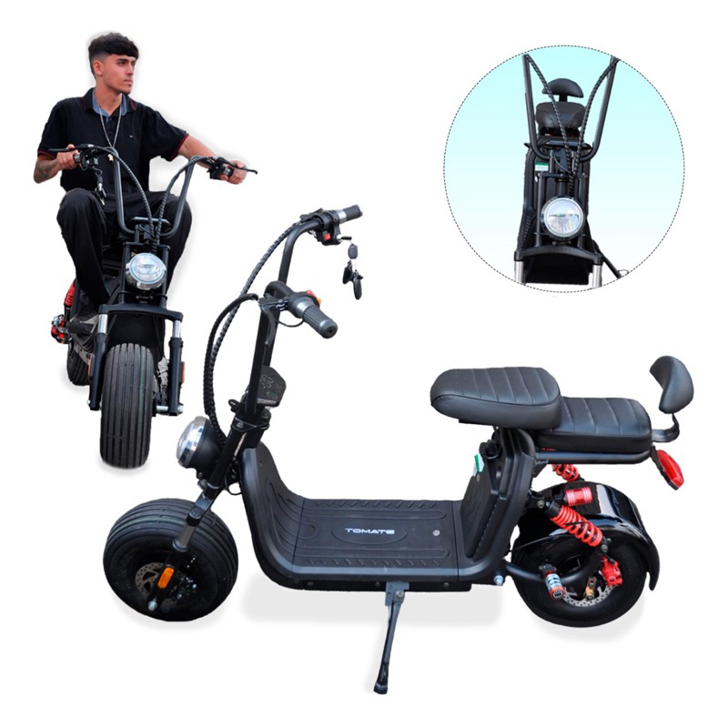 Scooter Elétrica Moto 800w 48v 40km/h Até 200kg Duração 50km Multicolor
