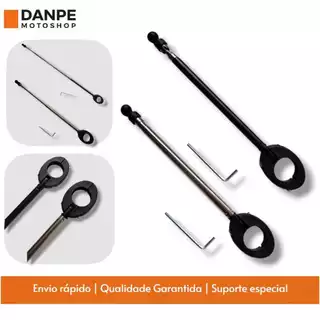 Antena Corta Pipa Moto Retrátil Anti Cerol Aço (Inox Guidão) Preto e Cromado em Oferta na Shopee