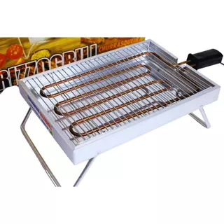 Churrasqueira Elétrica Portátil Sem Fumaça em Alumínio Dobrável Rizzogrill 127/220V