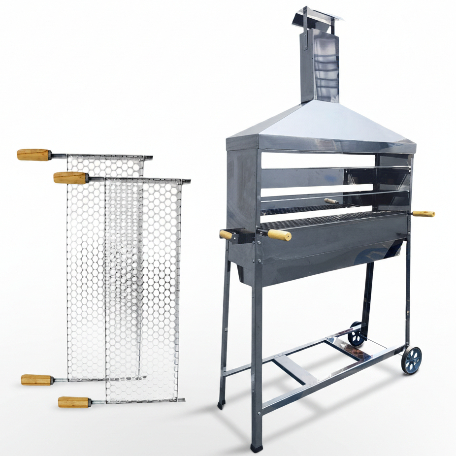 Churrasqueira para Espetinho Profissional Inox 1 metro Móvel Bar ...