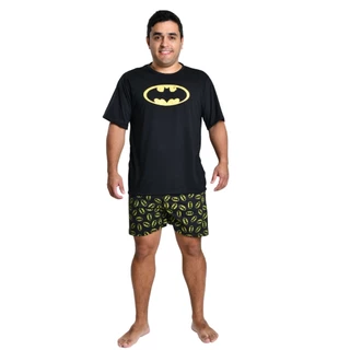 Pijama Masculino Verão Super Heróis Malha Confortável Manga Curta e Short Oferta Presente em Oferta na Shopee