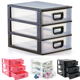 Gaveteiro Organizador de mesa para escritório pequeno 3 gavetas