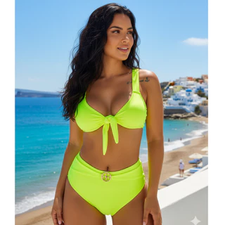 Biquíni Hotpants Fivela Cintura Alta biquini cropped em Oferta na Shopee