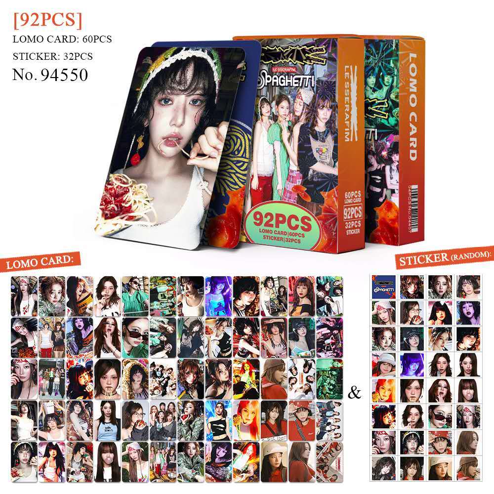 K-POP 60pcs/box com 32pcs adesivo LE SSERAFIM Photocard Pronto