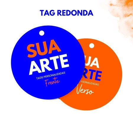 Tag Redonda 4x4cm Personalizada Frente e Verso Alta Qualidade para Lembrancinhas Brindes e Produtos