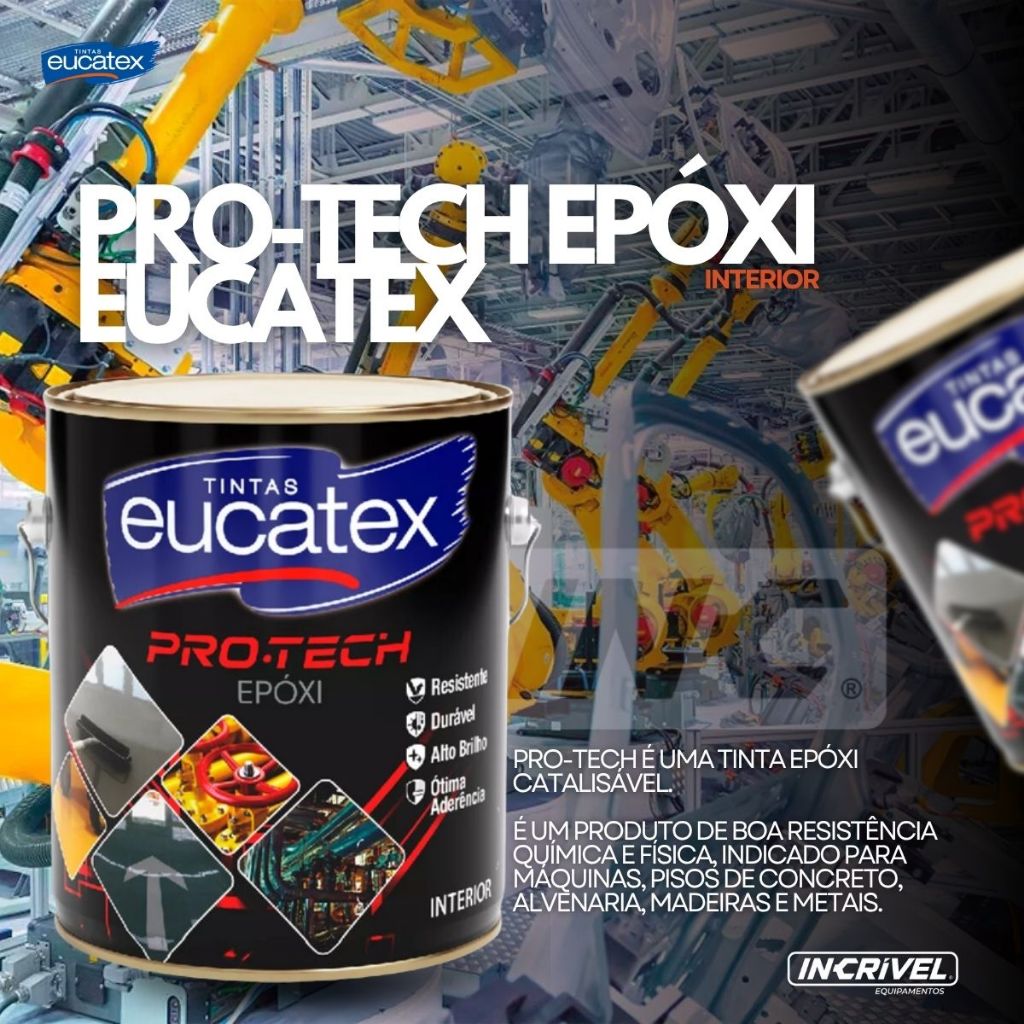 Tinta C/ Epóxi Pisos Eucatex 3,6L Metal Catalisador Ferro Concreto Pro ...