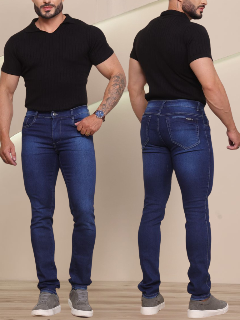 Calça Jeans Masculina Premium Skinny Corte tradicional Basico com Lycra ...