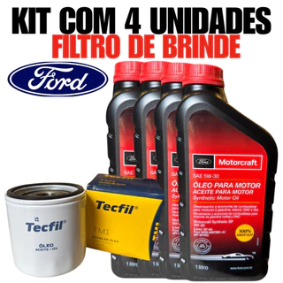 Kit Troca De Oleo Com 4 Unidades 5w30 Sp Motorcraft e Filtro Oleo Tm1 Ford Ecosport Focus Ka Fiesta