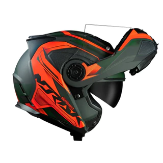 CAPACETE ESCAMOTEAVEL NORISK ROUTE FF345 SPEEDMAX VERDE/LARANJA