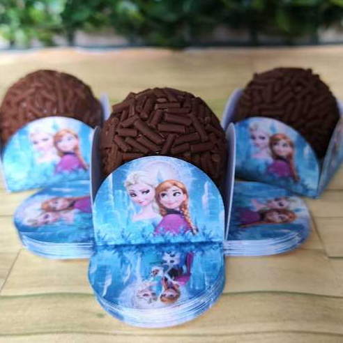 FROZEN AZUL Forminhas 4 Pétalas Nº 6 para Doces Docinhos Festa ...
