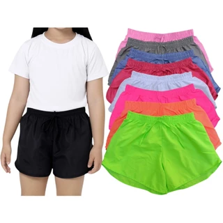 Kit 2 Short Tactel Infantil Juvenil Menina Moda Praia Tecido Leve Clube e Parque
