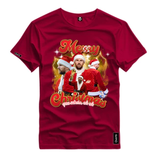 Camiseta Masculina Estampa Merry Christmas Messi Futebool Craque Camisa Natal 2025 Top Malha Premium