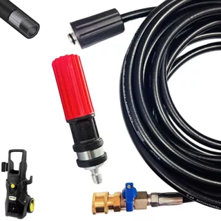 MANGUEIRA TRAMA DE AÇO COM REGISTRO E BICO VARIADOR PARA LAVADORAS KARCHER K5