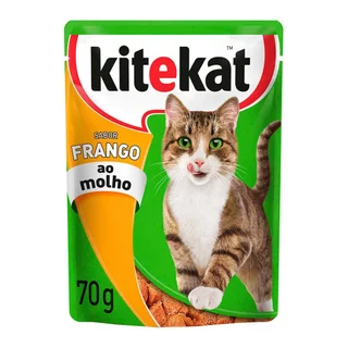 Ração Úmida Kitekat Sachê Para Gatos Sabor Frango ao Molho 70g em Oferta na Shopee