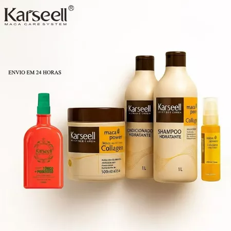 Kit com 5 Karseell Collagen Original Shampoo + Condicionador + Máscara + Óleo + Tônico capilar