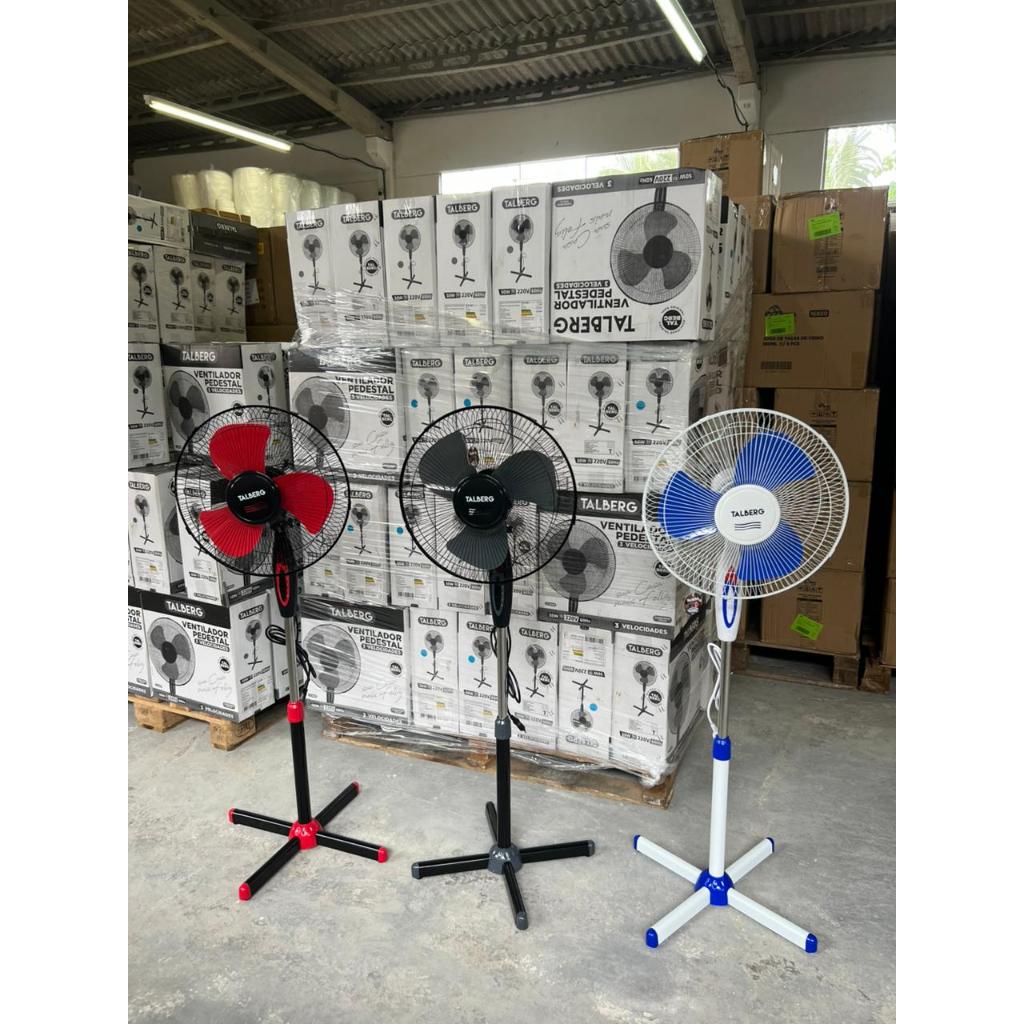 Ventilador De Coluna 40cm 50W 3 Pás De Plástico Forte Pedestal