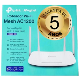 Roteador Tp-link AC1200 EC220 G5 MESH Dual Band 2,4/5GHz Portas Gigabit 1GB Ethernet 110/220V Bivolt