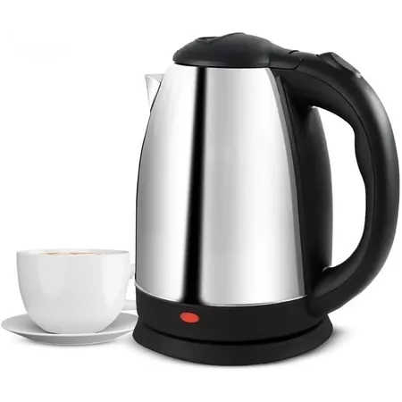 Chaleira Jarra Elétrica Térmica Bule Com Tampa Inox Prateada 1,8 Litros 1000W