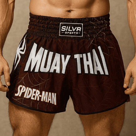 Short Muay Thai Homem Aranha Spiderman | Calção Bermuda MMA Boxe