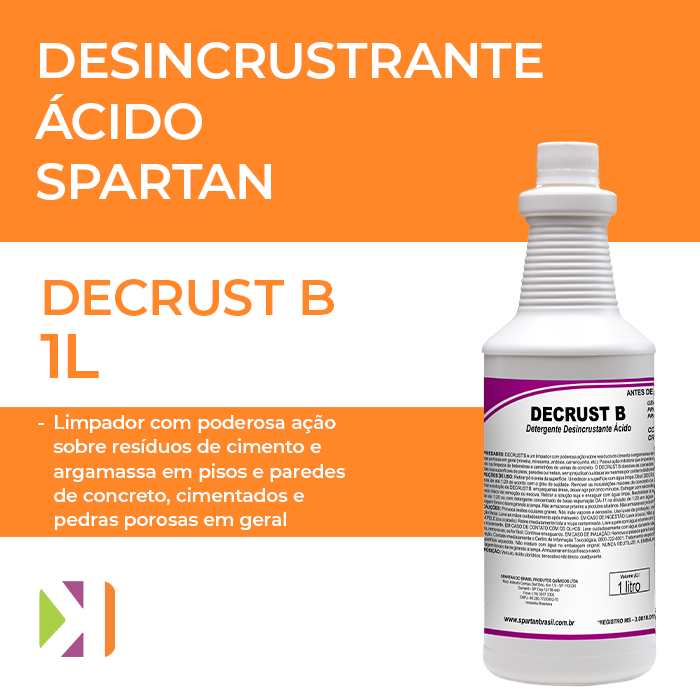 DESINCRUSTRANTE ACIDO 1L DECRUST B SPARTAN | Shopee Brasil