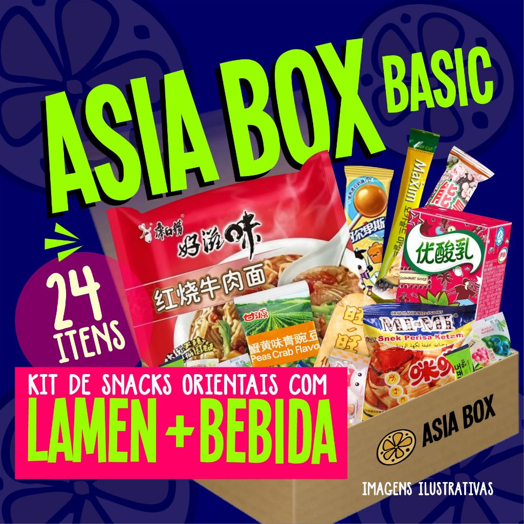 Asia Box Basic - pack de guloseimas orientais com lamen e bebida (LOJA ...