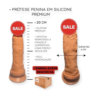Pênis Realístico  "Joy" com ventosa -  Prótese Peniana/Silicone/Dildo/21cm/Ventosa/Entrega discreta/Textura Massageado em Oferta na Shopee