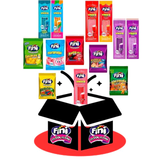 Kit Bala Fini 24 a 60 Pacotes 15 g Sabores Variados Ideal para lembrancinhas e lancheira